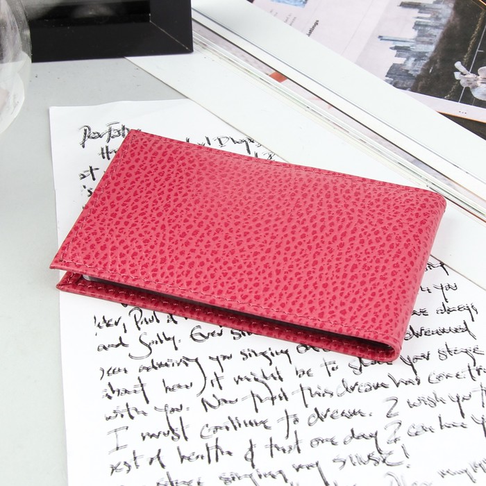 Визитница, 1 ряд, 18 листов, флотер, цвет тёмно-розовый