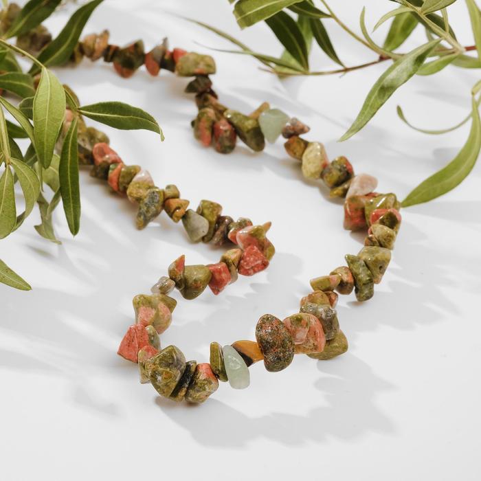 

Бусы крошка мелкая "Яшма зелёная", 45см