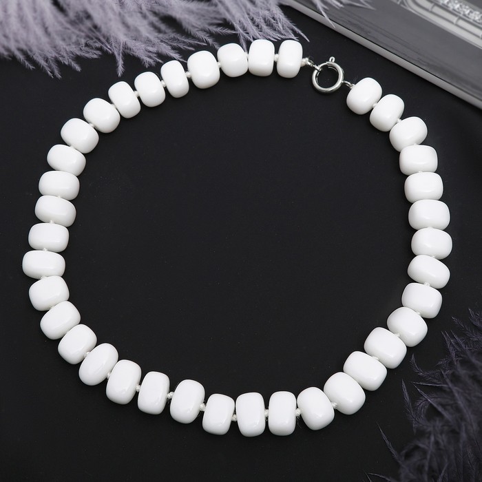 Бусы галтовка "Агат белый", 45см