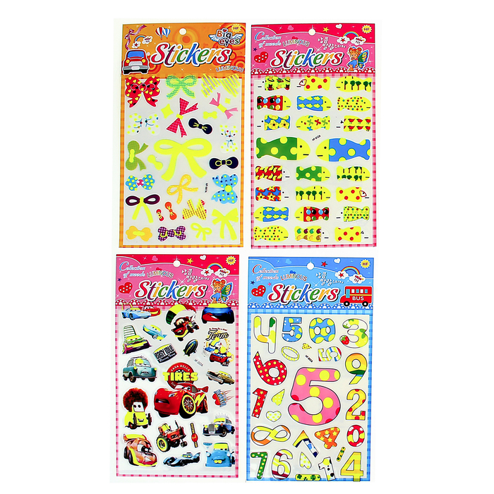 Наклейка фосфорная "Цветные картинки" МИКС