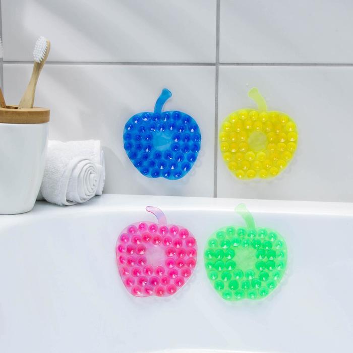Мини-коврик для ванны «Яблоко», 8×8 см, цвет МИКС