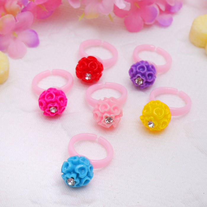 Кольцо детское "Шарик в сердечко", цвет МИКС, безразмерное