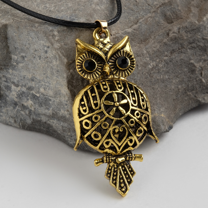 Кулон "Сова-Филин", art, цвет черненое золото, 90см