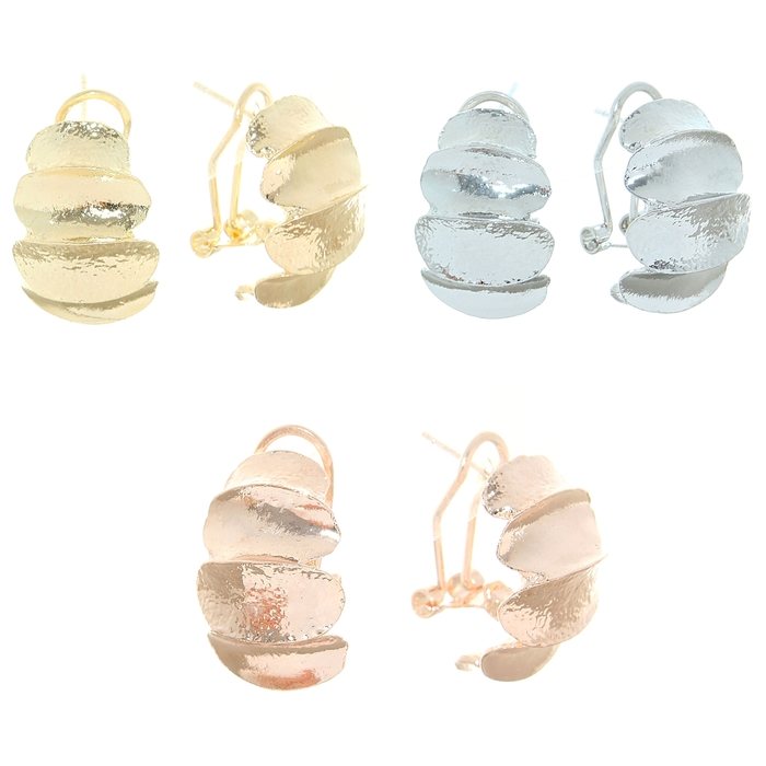 Серьги металл "Скобочки", цвет МИКС