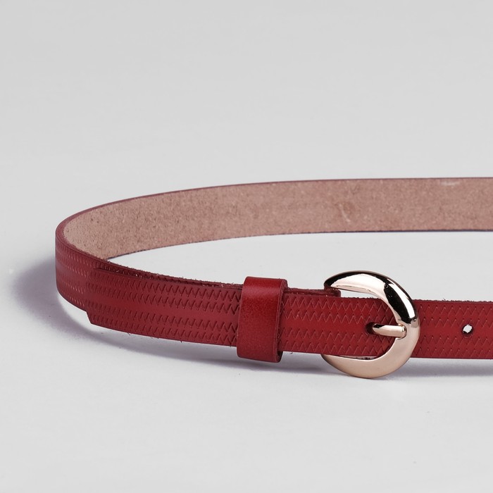 Ремень женский "Зигзаг", пряжка под золото, ширина 2см, цвет красный