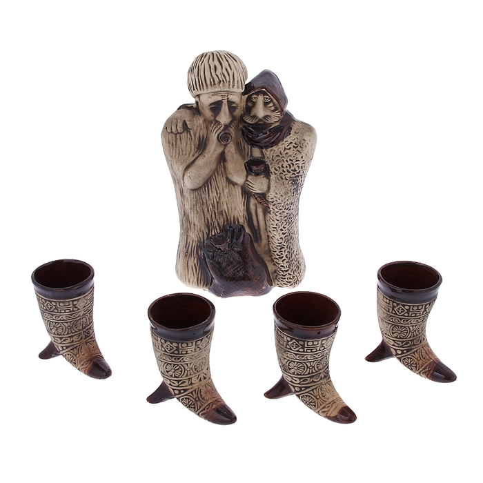 Штоф с рюмками "Кунаки" 5 предметов, 0,75/ 0,1 л