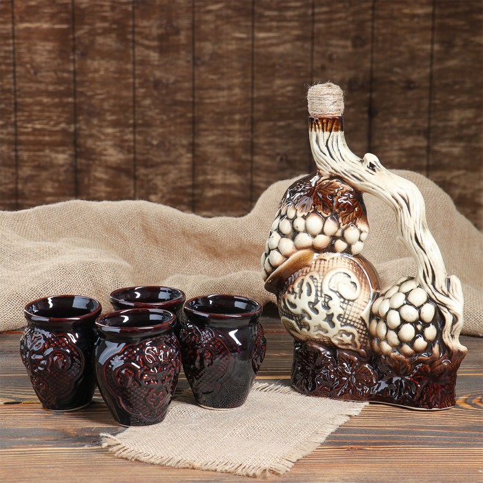 Штоф с рюмками "Благодать" 5 предметов, 2 л/ 0,4 л