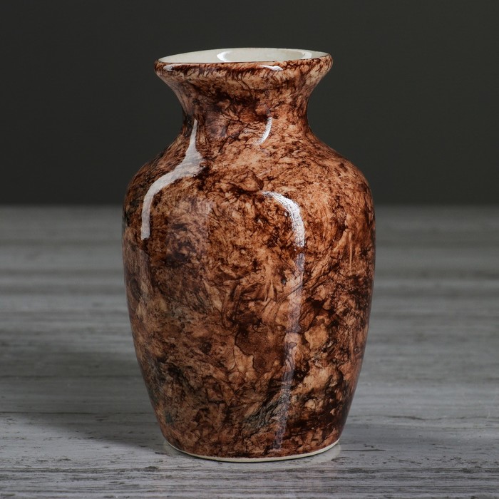 Ваза "Бочка" малая, мрамор, микс