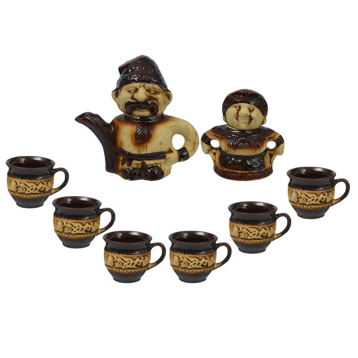 Чайный набор "Щедрость" 8 предметов: чайник 1,5 л, сахарница 0,7 л, кружки 0,45 л