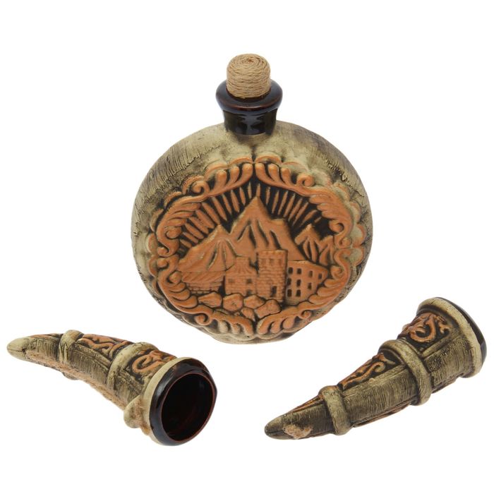 Штоф с рюмками "Алаверды" 3 предмета, 0,75 л/ 0,15 л