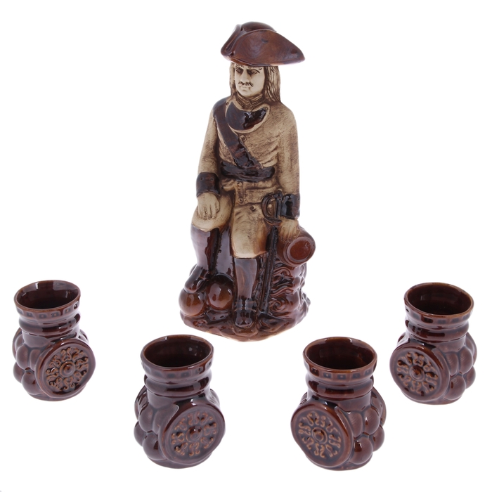 Штоф с рюмками "Европейский" 5 предметов, 0,75 л/ 0,15 л