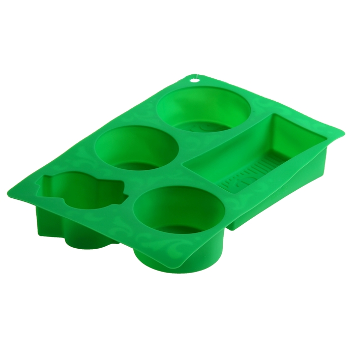 Форма для выпечки "Счастливый рубль", зеленый, 27 х 17,5 см, глубина 4,3 см