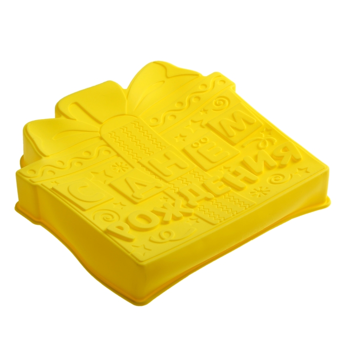 Форма для выпечки "С Днем рождения", желтый