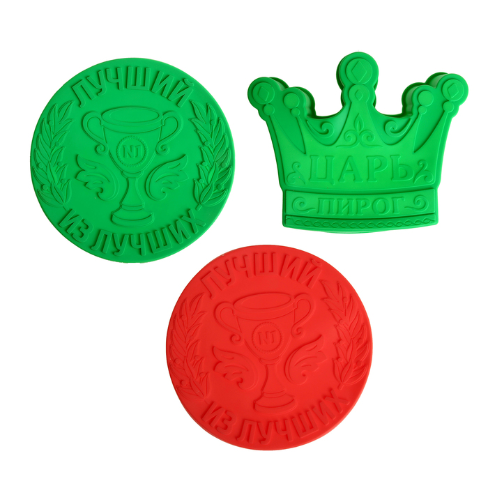 Форма для выпечки "Царь пирог", зеленый, 25 х 7 см, глубина 4,3 см