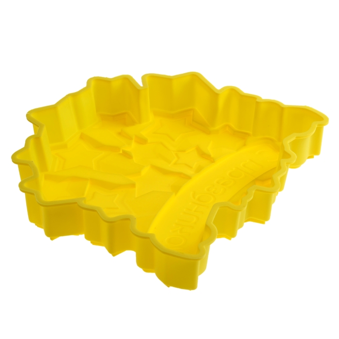 Форма для выпечки "С Праздником", желтый, 23 х 23 см, глубина 4,5 см