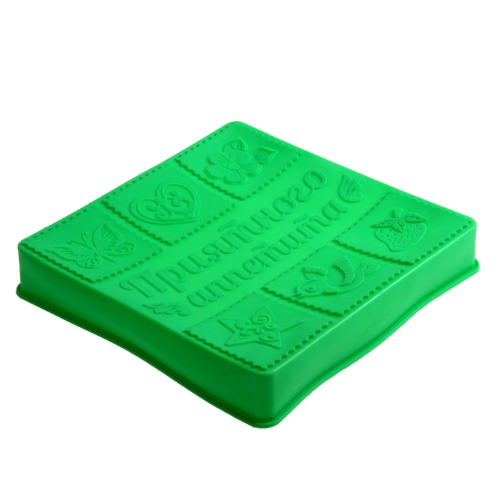 Форма для выпечки "Приятного аппетита", зеленый, 25 х 25 см, глубина 4 см