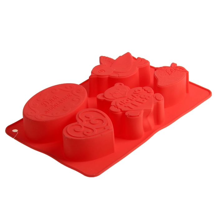 Форма для выпечки "Для любимых", красный, 27 х 17,5 см, глубина 4,3 см