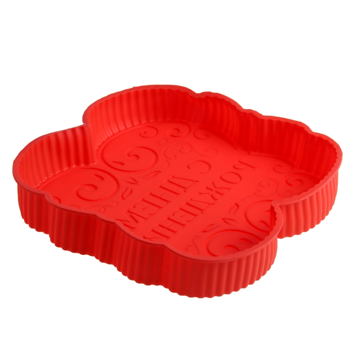 Форма для выпечки "С Днем рождения", красный, 25 х 25 см, глубина 4,5 см