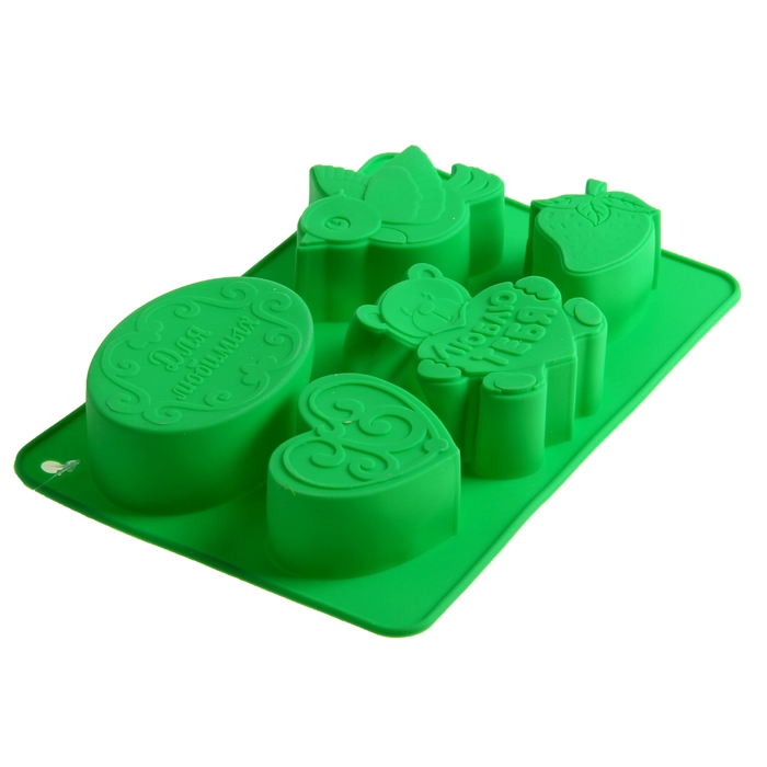 Форма для выпечки "Для любимых", зеленый, 27 х 17,5 см, глубина 4,3 см