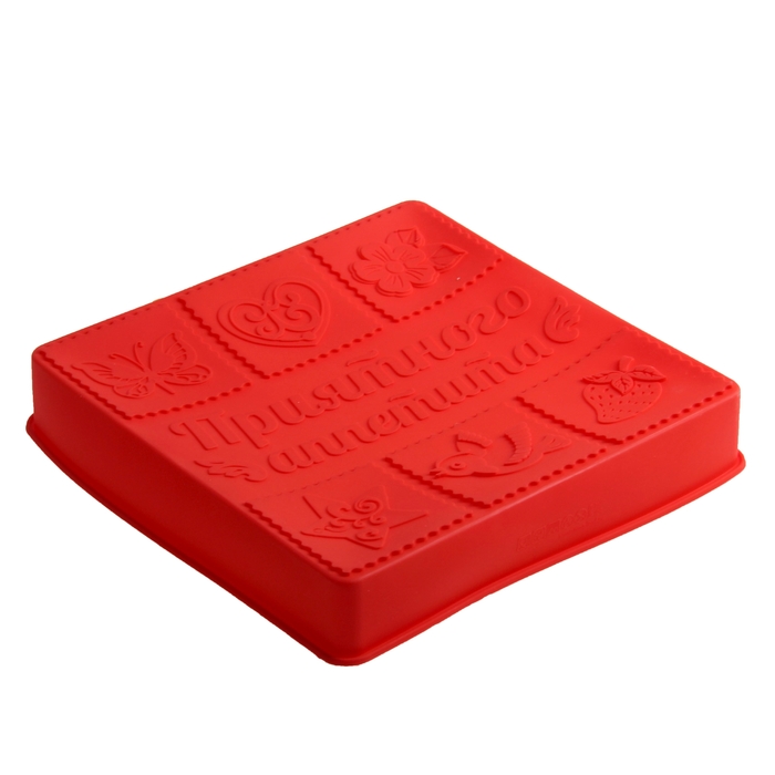 Форма для выпечки "Приятного аппетита", красный, 25 х 25 см, глубина 4 см