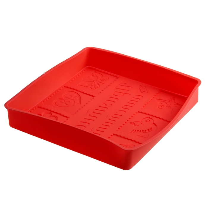 Форма для выпечки "Приятного аппетита", красный, 25 х 25 см, глубина 4 см