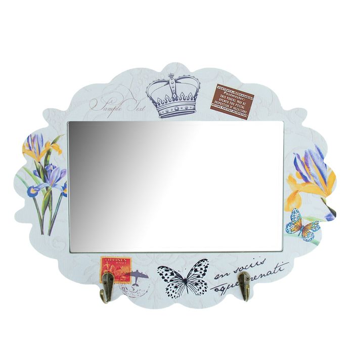 Крючки декоративные с зеркалом "Цветочное настроение" МИКС