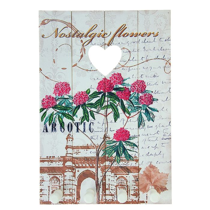 Крючки декоративные "Цветы и сердце" МИКС