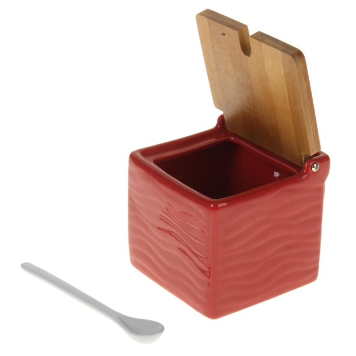 Банка для сыпучих продуктов 1 л "Акцент" 16х11х11 см, цвет красный