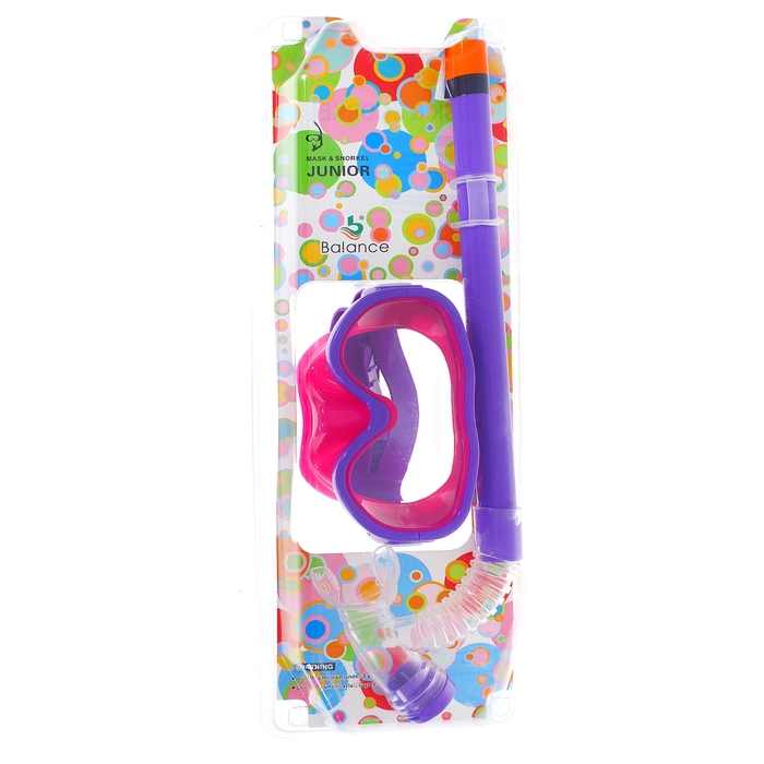 Набор для плавания детский, 2 предмета: маска, трубка, цвета МИКС