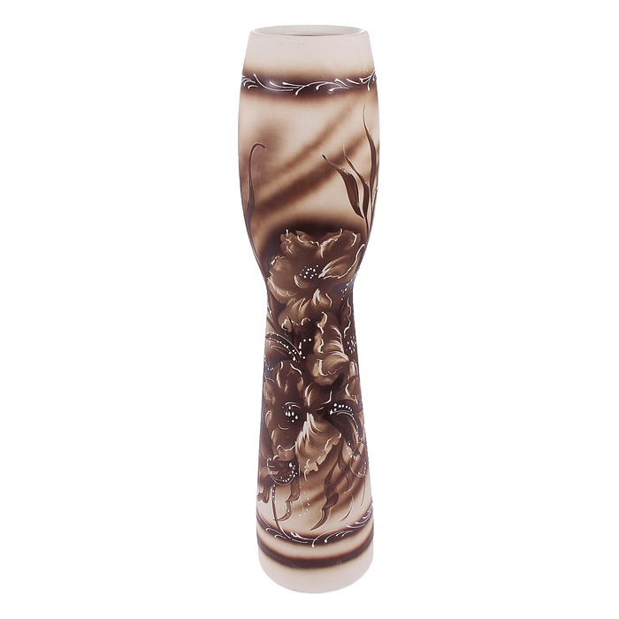 Ваза напольная "Муза" жемчуг, цветы