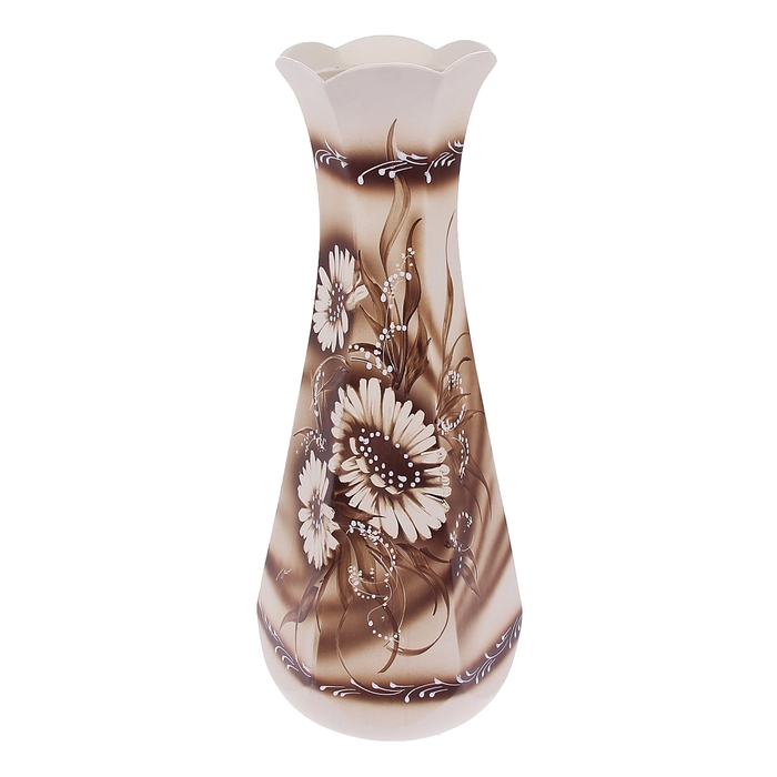 Ваза напольная "Тюльпан" жемчуг, цветы