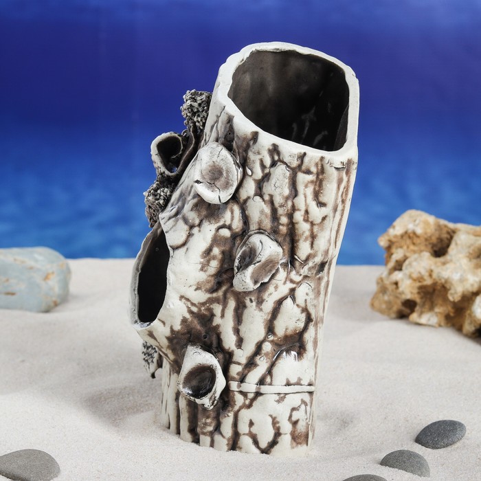 Декорации для аквариума "Полено" среднее, микс