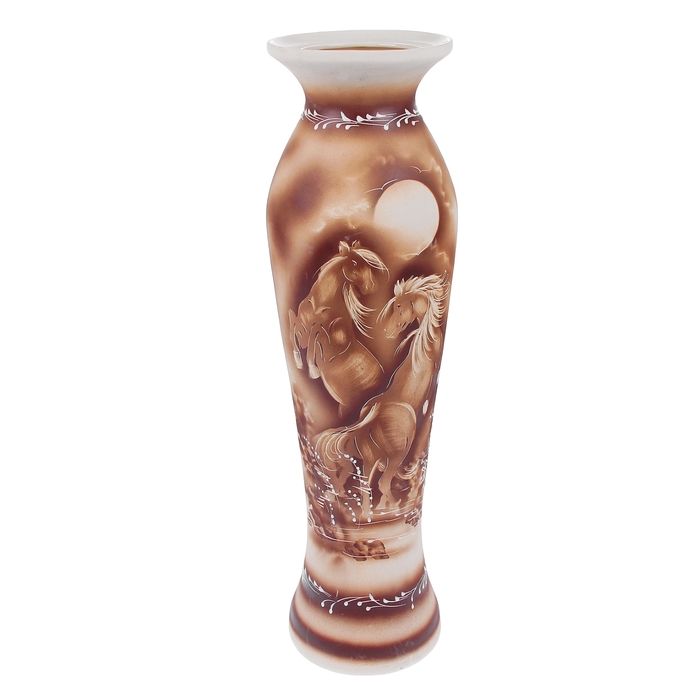 Ваза напольная "Азиза" жемчуг, кони