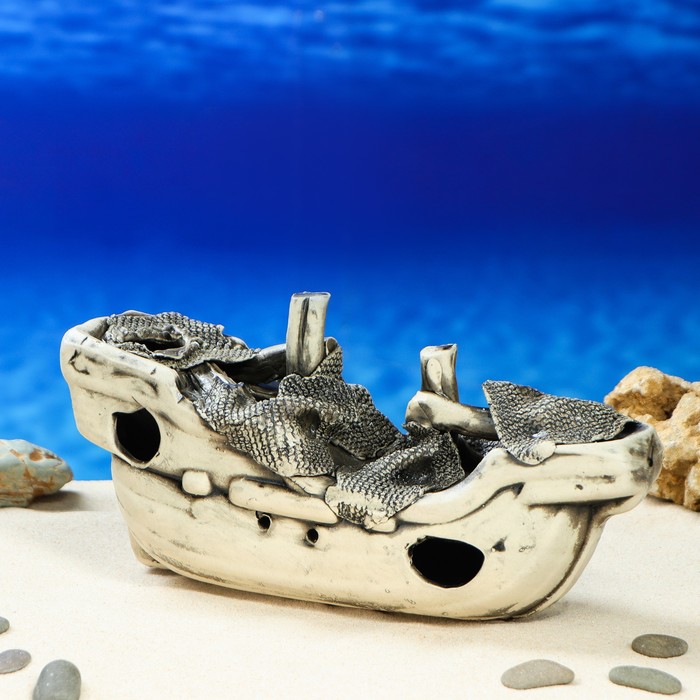 Декорации для аквариума "Корабль большой" микс