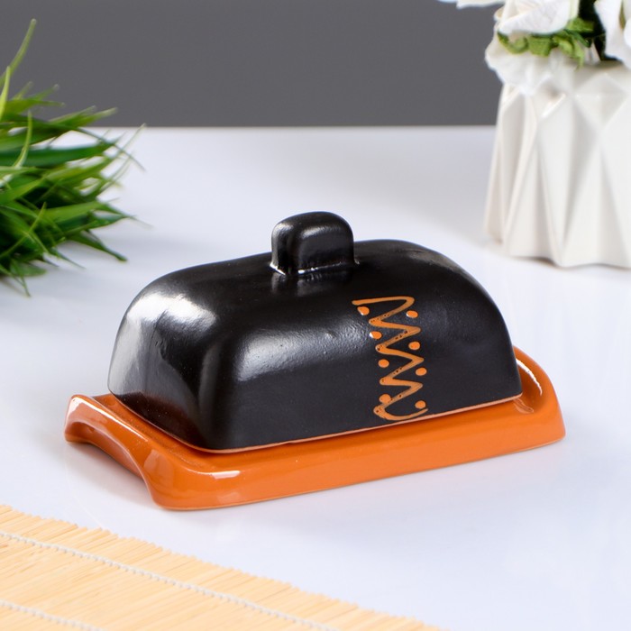 Маслёнка "Русская" 8х17х10см "Чугун"