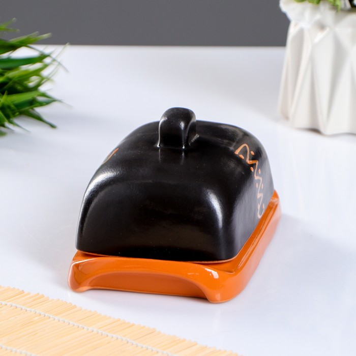 Маслёнка "Русская" 8х17х10см "Чугун"