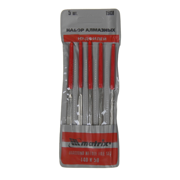 Набор надфилей алмазных MATRIX, 5 шт, 140 х 50 х 3