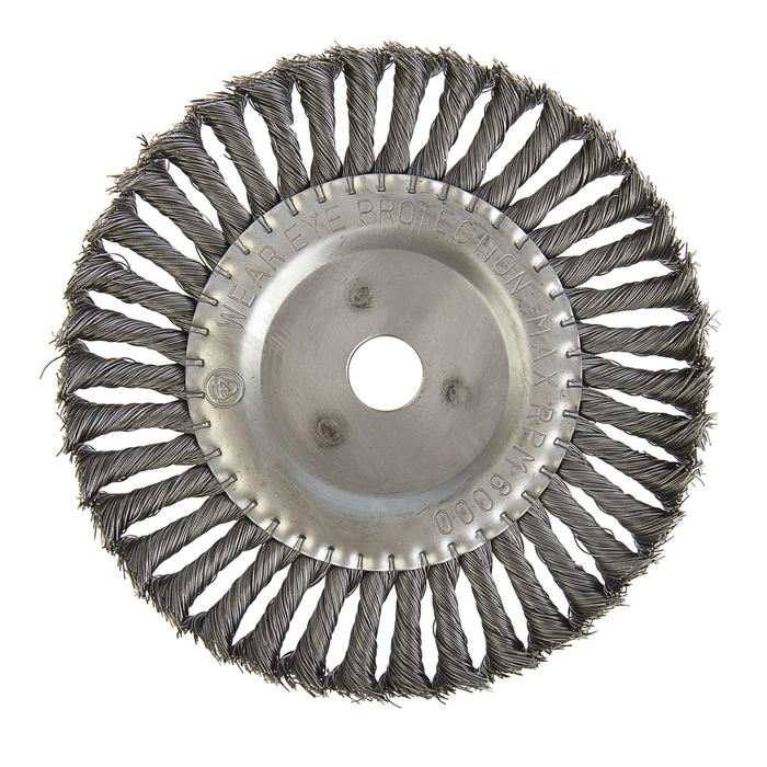 Щетка для УШМ MATRIX, 200 мм, посадка 22,2 мм, плоская, крученая металлическая проволока