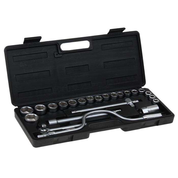 Набор слесарно-монтажный с квадратом Sparta, 1/2", 24 предмета, в пластиковом боксе