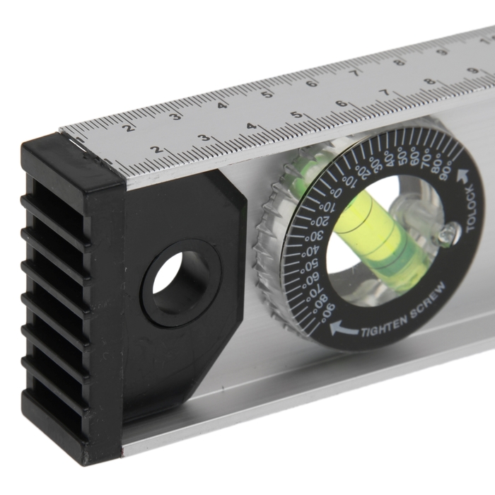 Уровень алюминиевый Matrix "Рельс", 80 см, 3 глазка, 1 поворотный