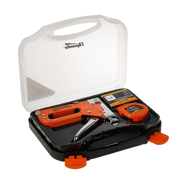 Набор Sparta: степлер мебельный 4-14 мм, тип скоб 53 - 500 шт, рулетка 2 м