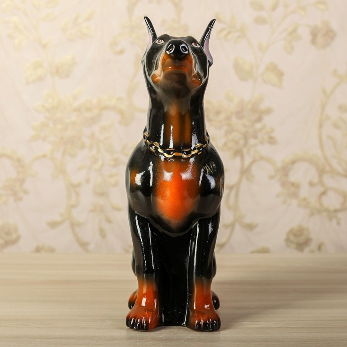 Копилка "Собака Доберман", глянец