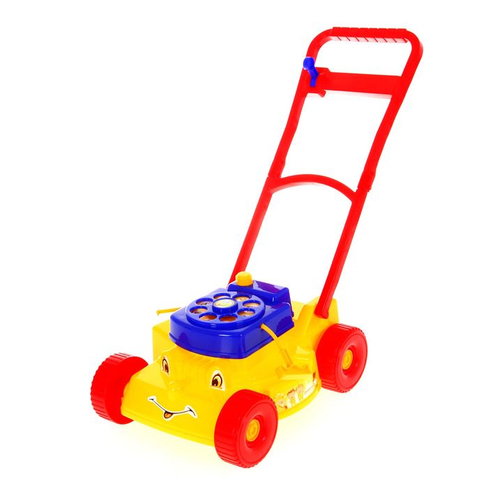 Каталка "Газонокосилка" 46 см с ручкой, цвета МИКС