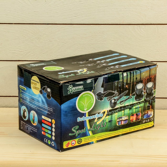 Подсветка фонтана SDL-202A, 12 В, 5 Вт, d=96 мм, шнур 10 метров, белый, IP68