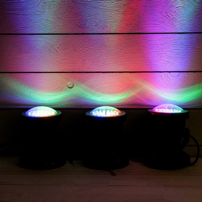 Подсветка фонтана SDL-203A, 12 В, 3х2,5 Вт, d=96 мм, шнур 10 метров, мульти, IP68