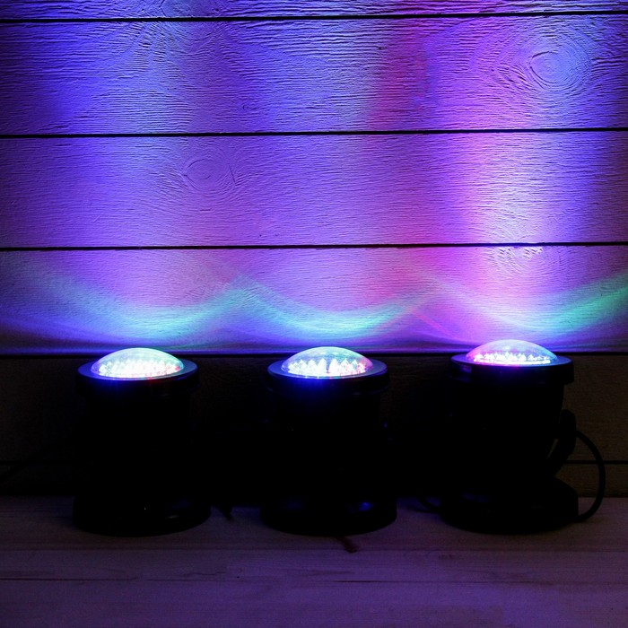 Подсветка фонтана SDL-203A, 12 В, 3х2,5 Вт, d=96 мм, шнур 10 метров, мульти, IP68