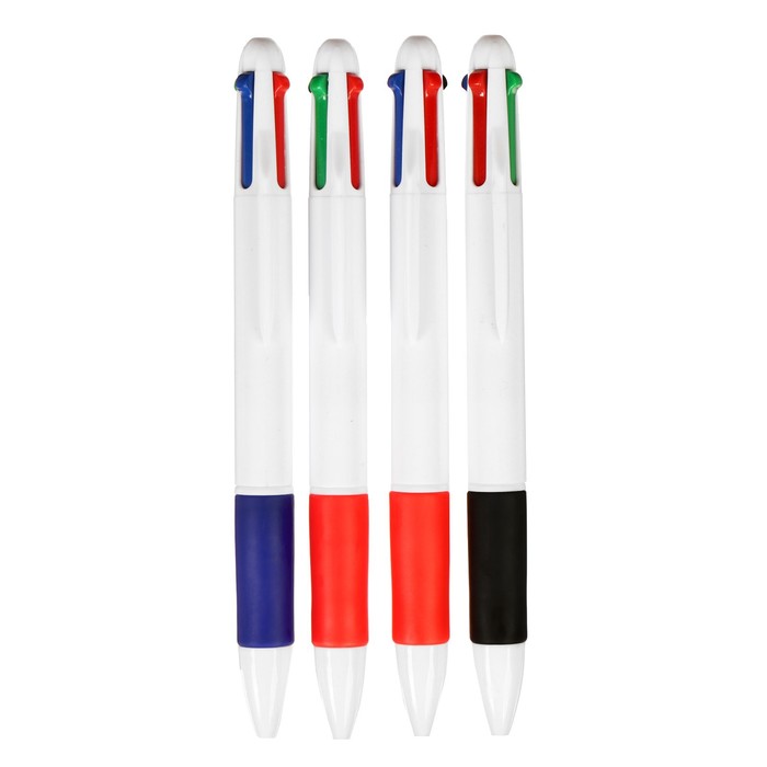 Набор ручек шариковых Luazon, автоматические, стержень 4-х цветов, 4 шт., цвета микс