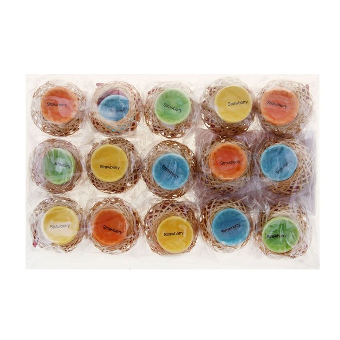 Набор благовоний "Корзинка": 8 конусов, подставка, аромат клубника, цвета МИКС