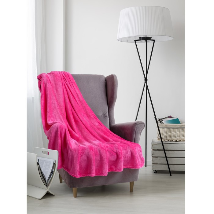 Плед "Этель корал" 2 сп Малиновый 180*200 см, 100% п/э, корал-флис, 230 гр/м2