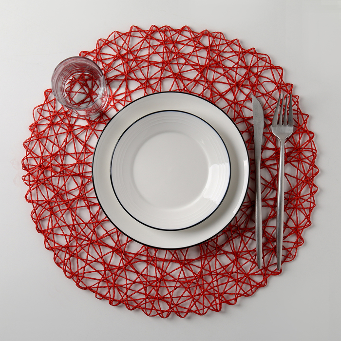 Салфетка кухонная &quot;Одуванчик&quot; 38х38 см, цвет бордовый